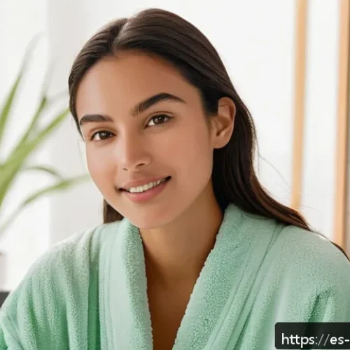 왁스 스트립과 왁스 파우더 차이 - A serene beauty scene featuring a young Hispanic woman with sensitive skin gently preparing her face...